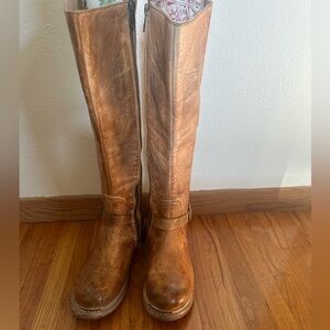 Handmade Tan Glaye BED|STU leather boots